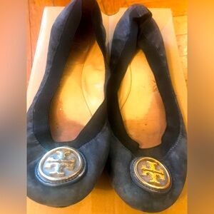 Tory Burch Navy Suede Flats - Size 7.5 - Read Description